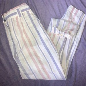 Express size 6 linen striped pants